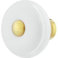 Knob por.wh/brass pol. 32x28mm