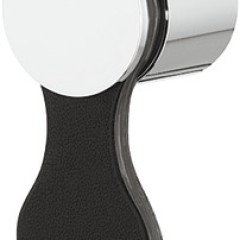 Knob chr.pol./lea.bla. 25x27mm