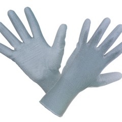 Fine-knit gloves dgrey size 9